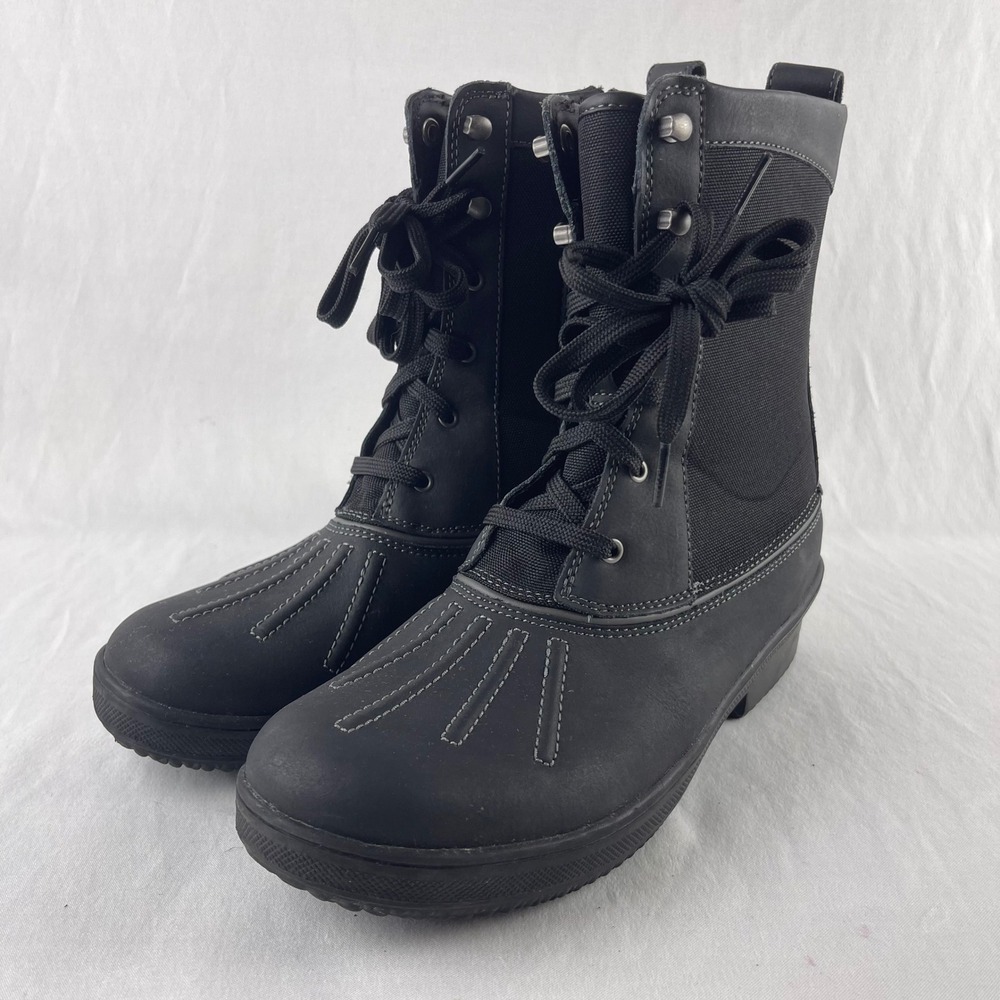 Clarks Carima Luna Snow Boots Women 8 Black Excellent Waterproof Zip Winter
